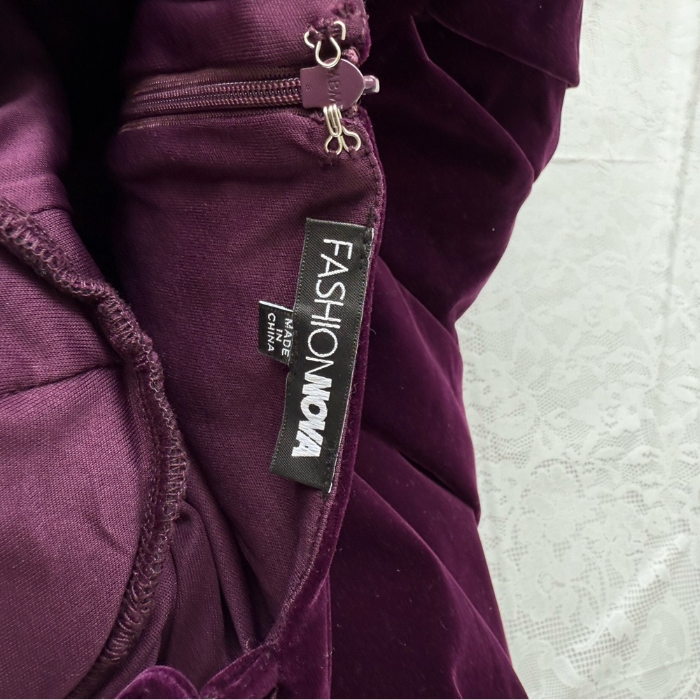 Fashion Nova Julia Velvet Midi Dress - Plum - Picture 13 of 15